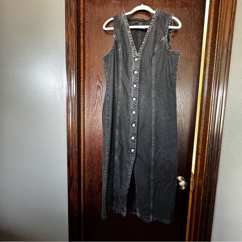 ABERCROMBIE Sleeveless Black Denim Dress